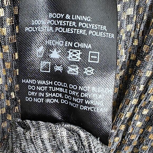 Anthropologie Sabina Musayev Tie Neck Shirt Dress Size XS Gold Metallic Shimmer - Picture 11 of 12